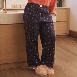 Anthropologie the Wren Boxer Pajama in Dark Blue Skier